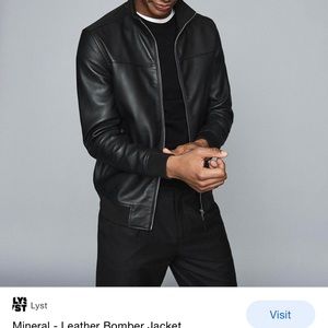 REISS Mineral Leather bomber jacket, size M